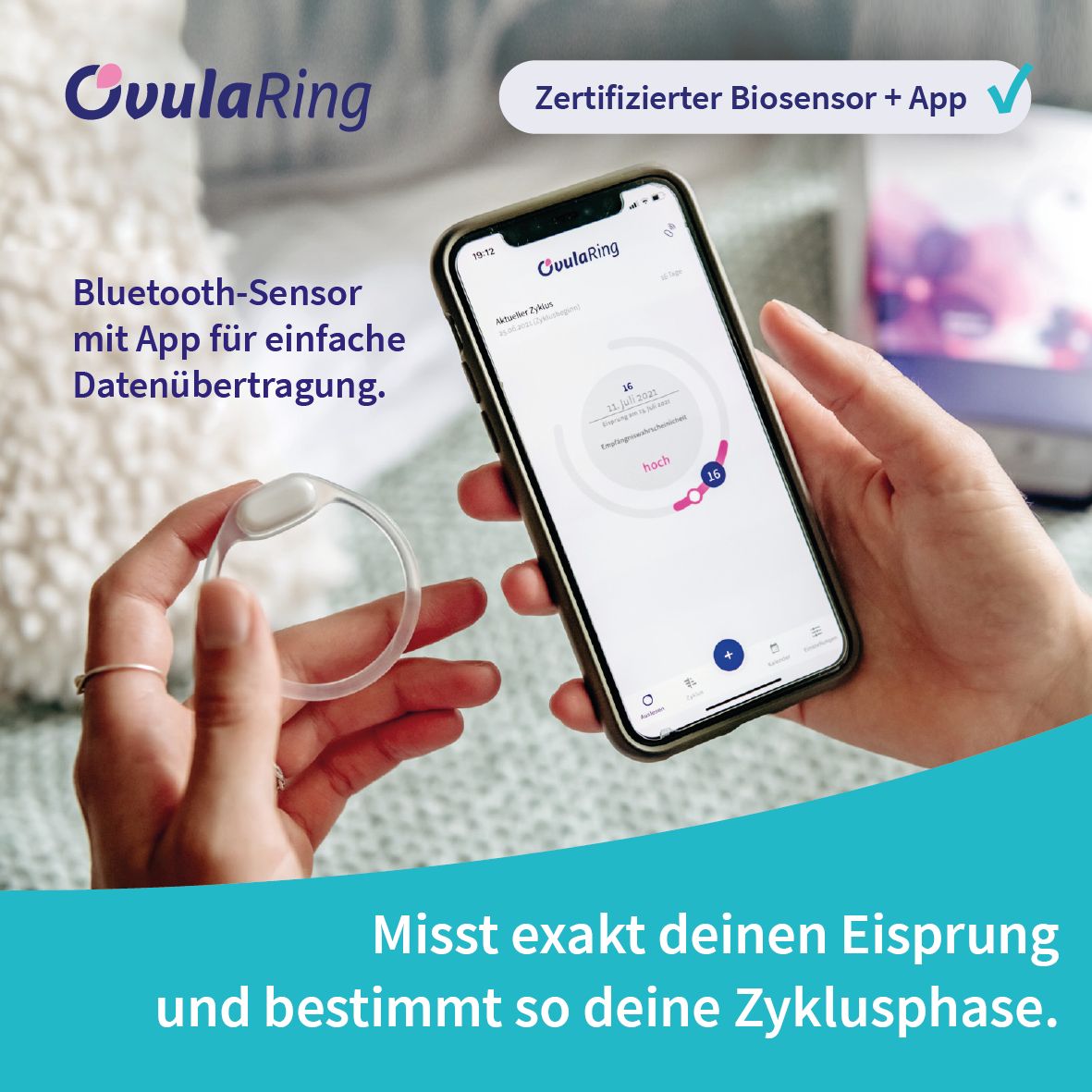 OvulaRing Zyklustracker - zyklusbasiertes Training für iOS (6 Monate inkl. App)
