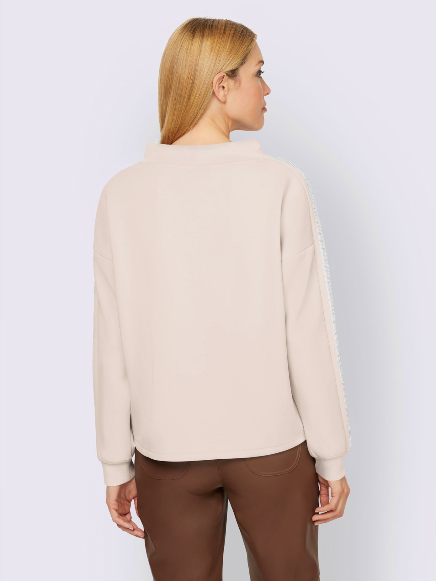 Sweat-shirt large col montant avec coulisse