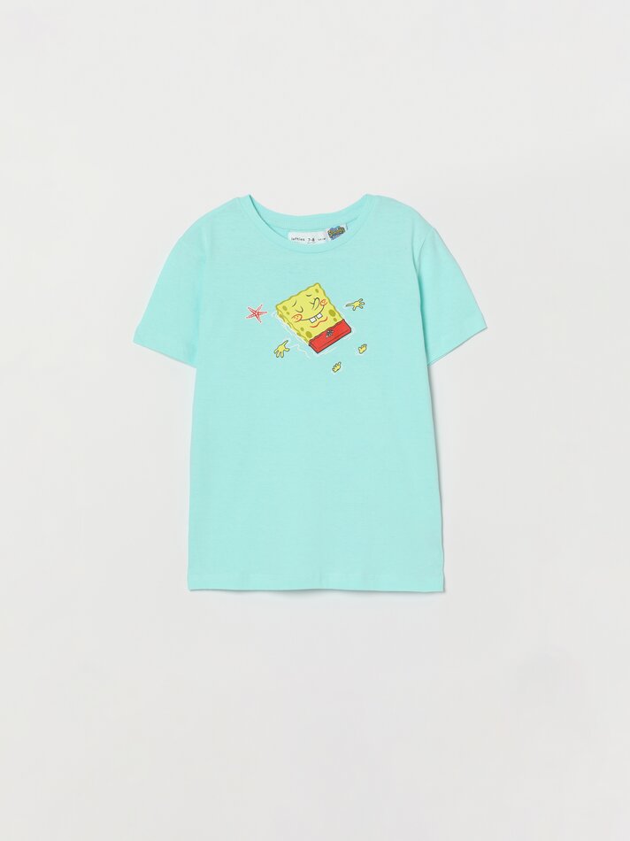 Camiseta do Bob Esponja Calça Quadrada - Nickelodeon - Azul Água