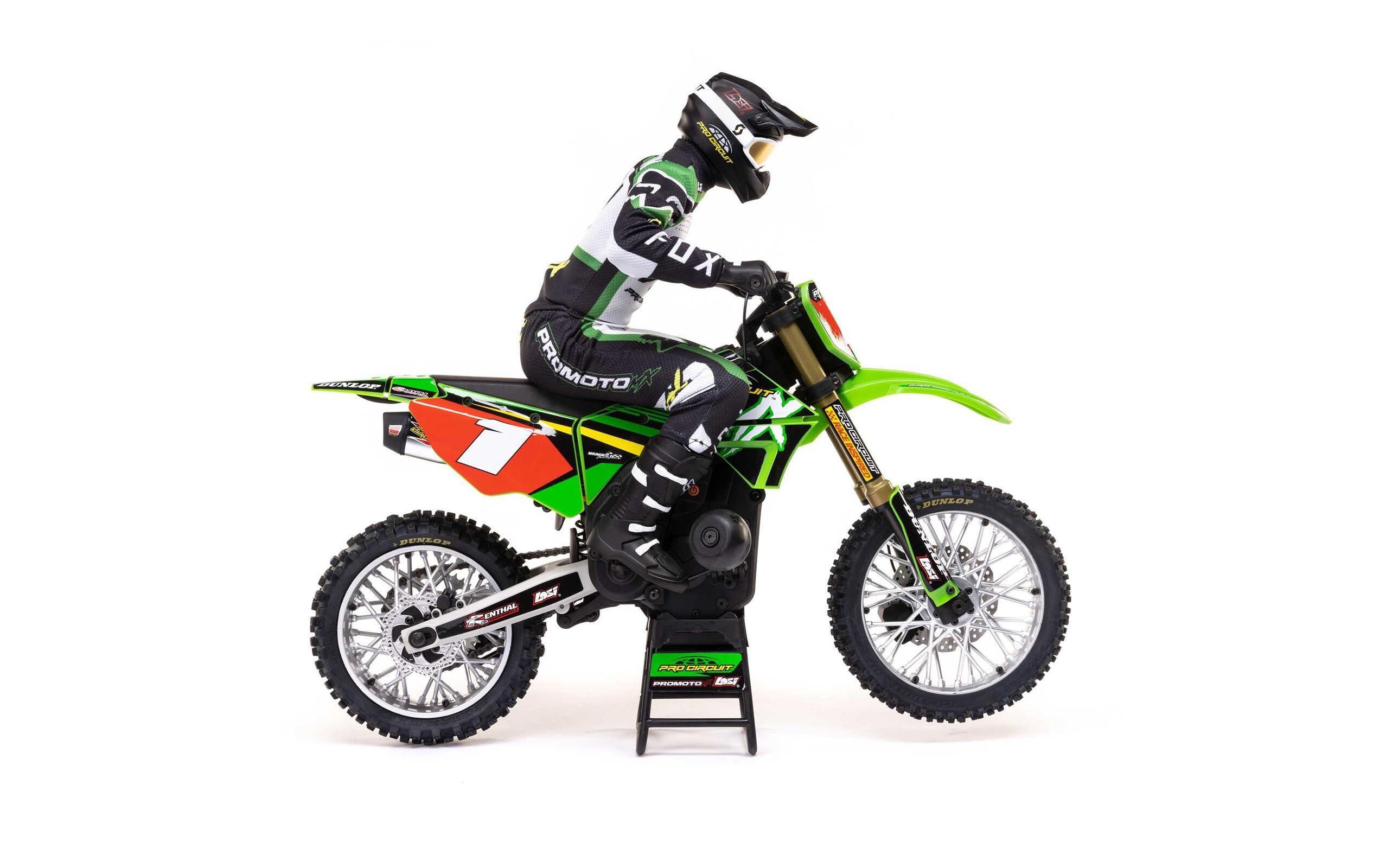 Motorrad Promoto MX Grün, RTR, 1:4<br>Leistungsstarkes RC Motocross Bike