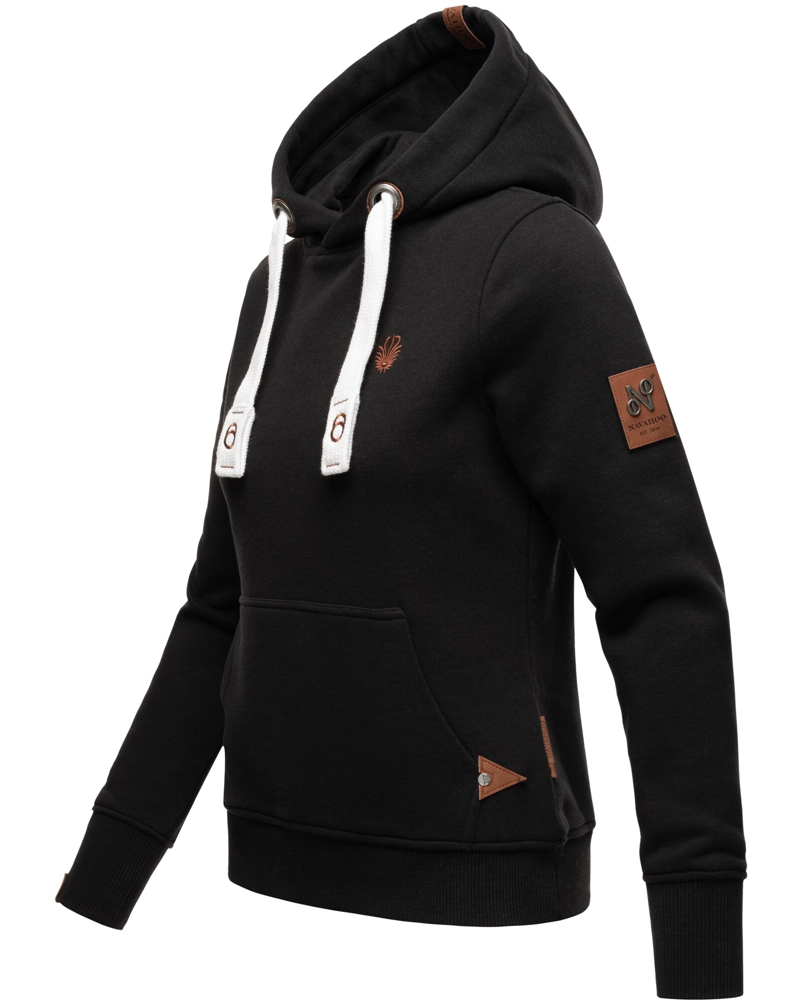NAVAHOO Damen Kapuzensweatshirt Hoodie mit Kapuze & Breiten Tunnelzugkordeln Damlaa
