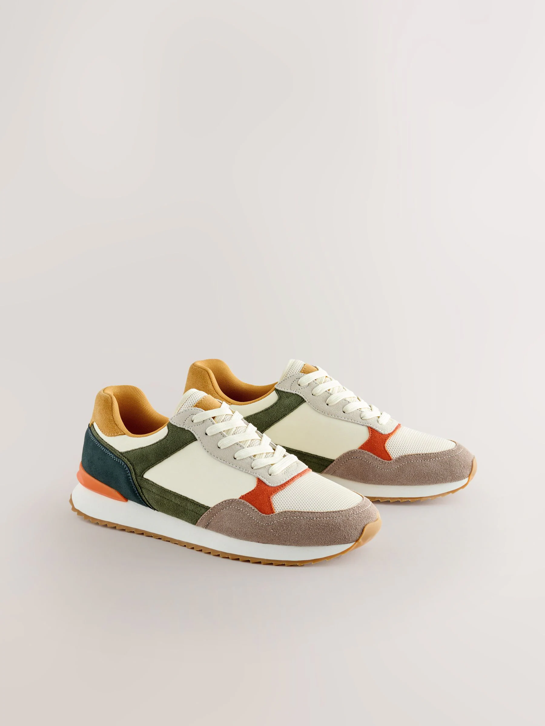 Meerkleurig - Trainers with Suede Trim