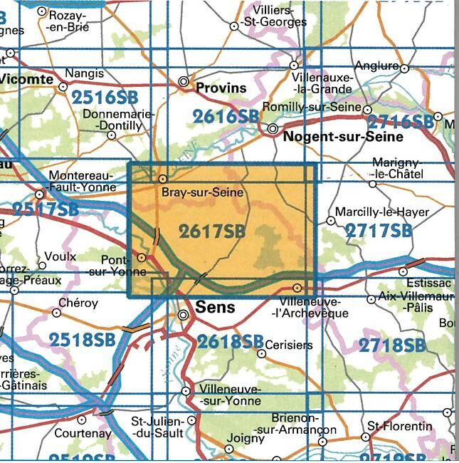 IGN - 2617 SB BRAY SUR SEINE 1 25 000