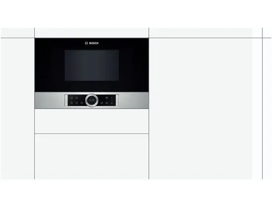 Bosch Serie | 8 BFR634GS1 - Mikrobølgeovn - til indbygning - 21 liter - 900 W - rustfrit stål