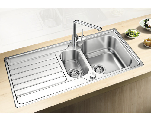 Blanco DINAS 6 S spoelbak, 1000 x 500 mm, roestvrij staal, geborstelde afwerking, 523379