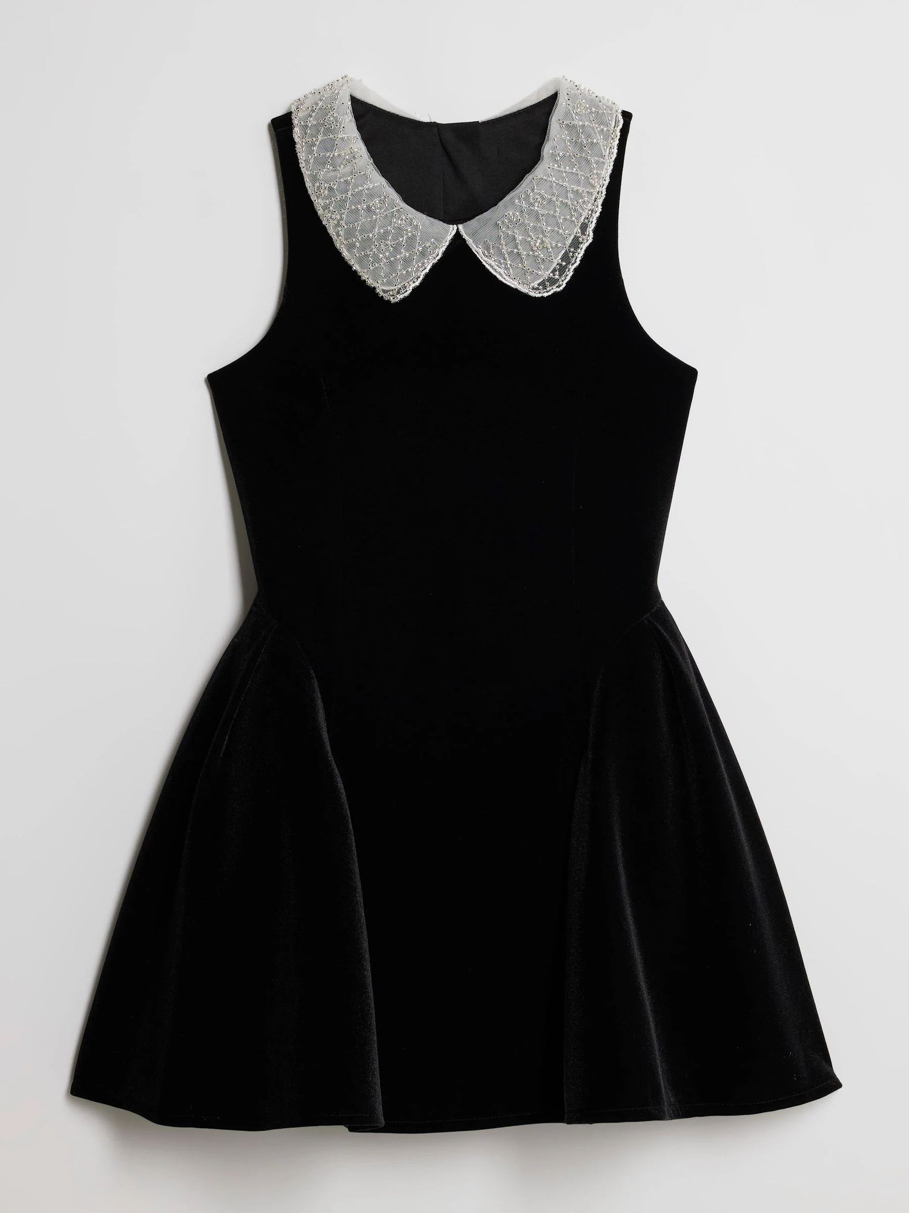 River Island Girls Velvet Collar Dress