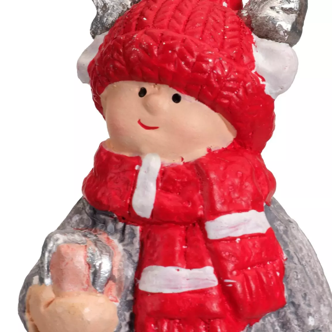 Suspension de Noël terre cuite (H8 cm) Chérubin Rouge