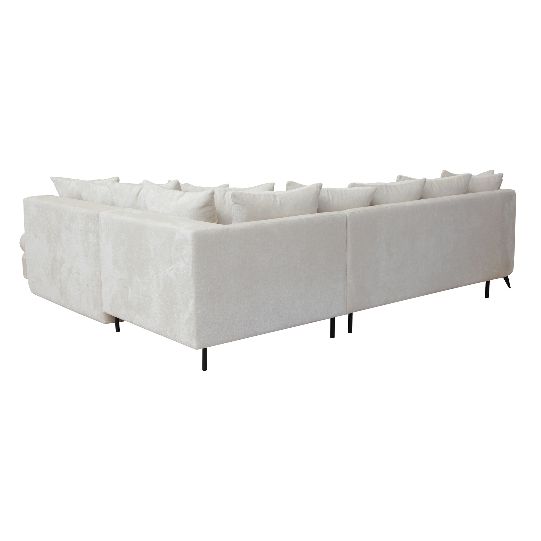 Ecksofa - grey - mit Liegefunktion und Staukasten - Ottomane rechts