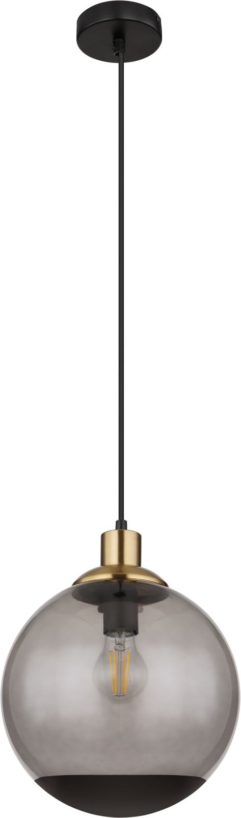 Pendelleuchte - schwarz-rauchfarben-goldfarben - 120 cm