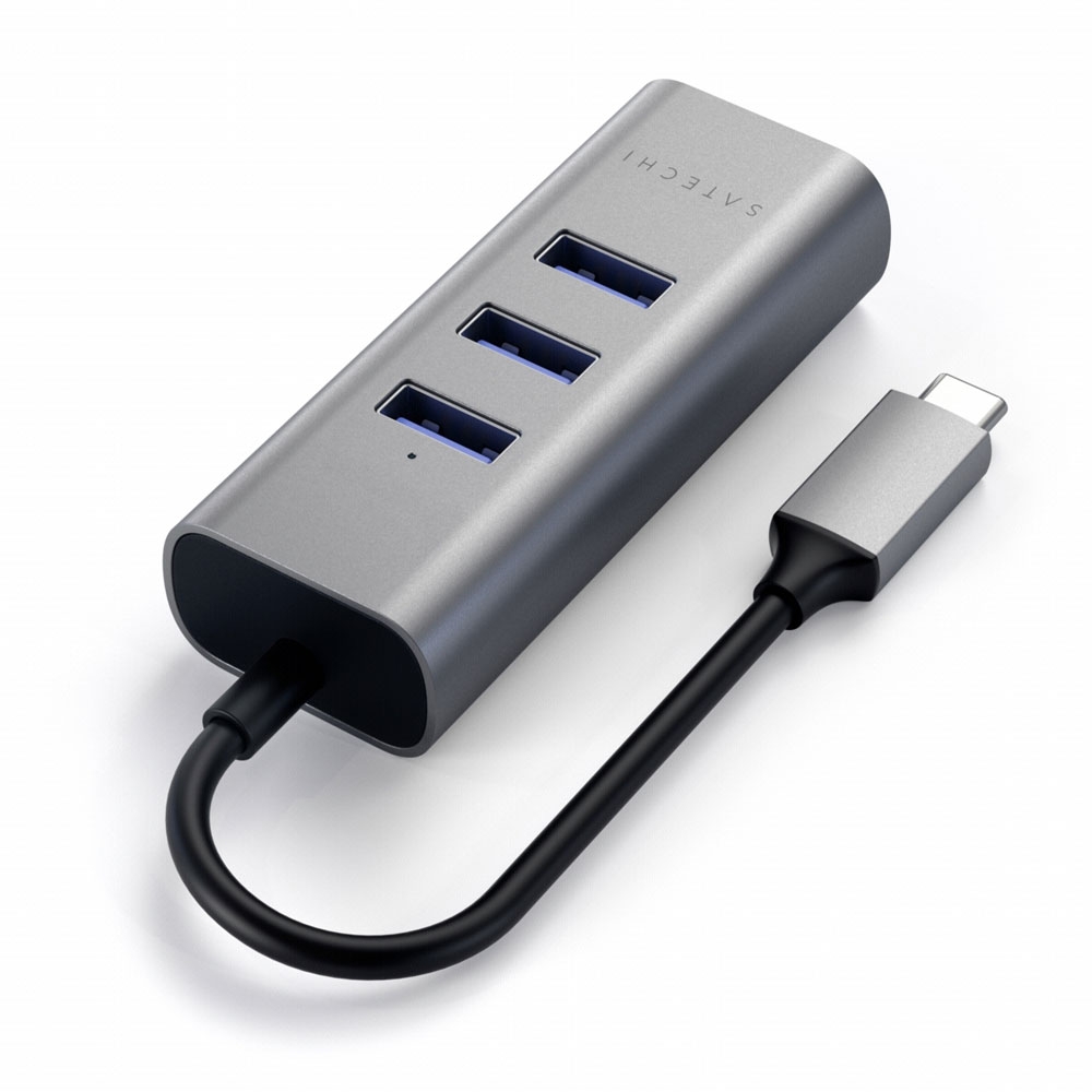 Aluminium USB C Hub mit 3 USB 3.0 Ports & Ethernet 1000Mbps (ST-TC2N1USB31AM) - Space Grau