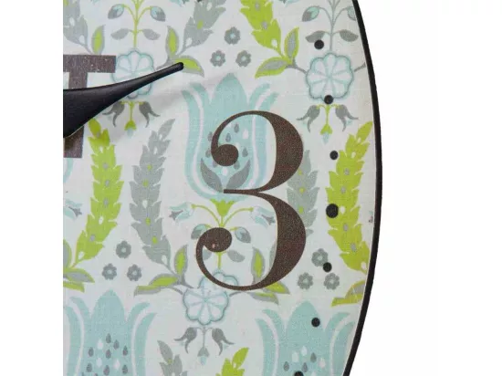 Horloge murale en bois bleu d34x2h