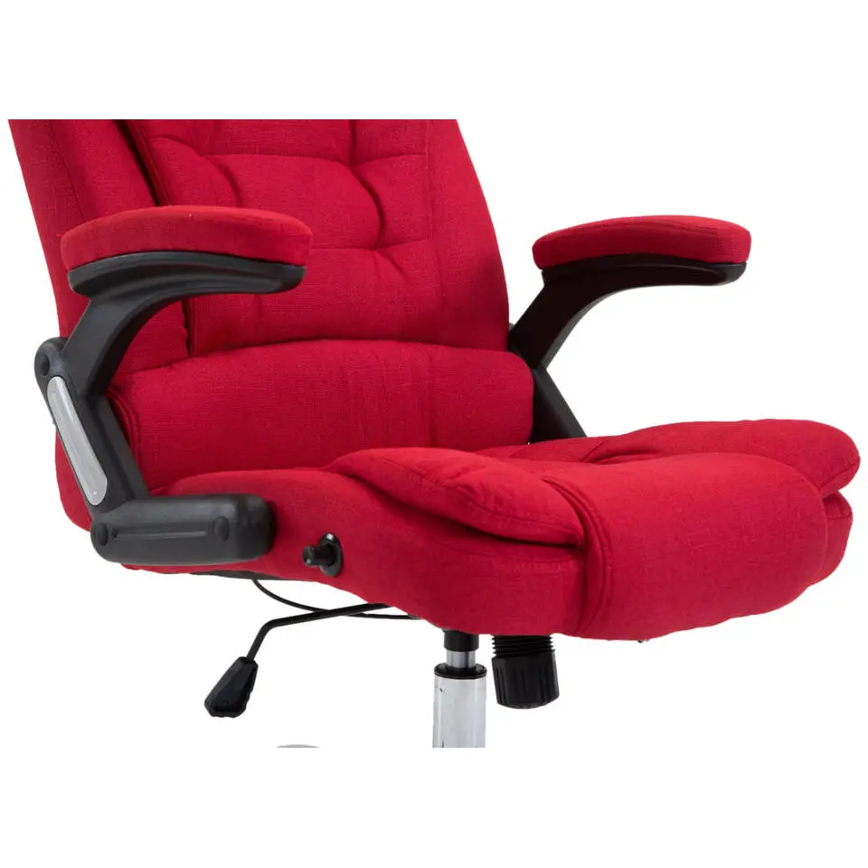 CLP Bureaustoel Thor chroom Frame - Stof - rood