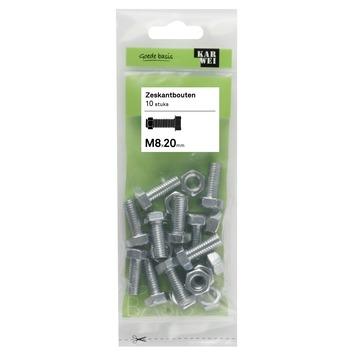 KARWEI zeskantbout voldraad M8x20 mm 10 stuks