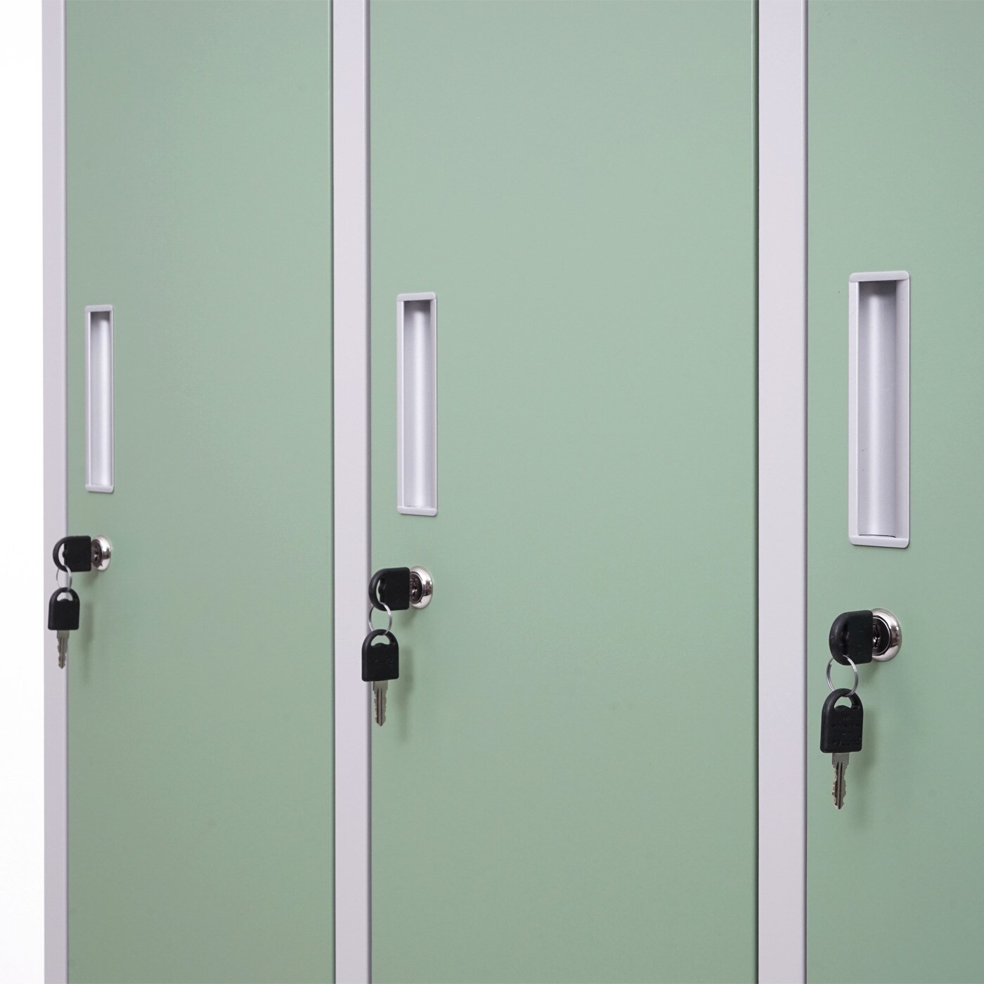 Schließfach Preston T829, Spind Wertfachschrank Schließfachschrank, Metall 3 Fächer ~ grün