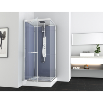 Allibert complete douchecabine Anapurna met draaideur zilver hoekmodel 90 x 90 cm