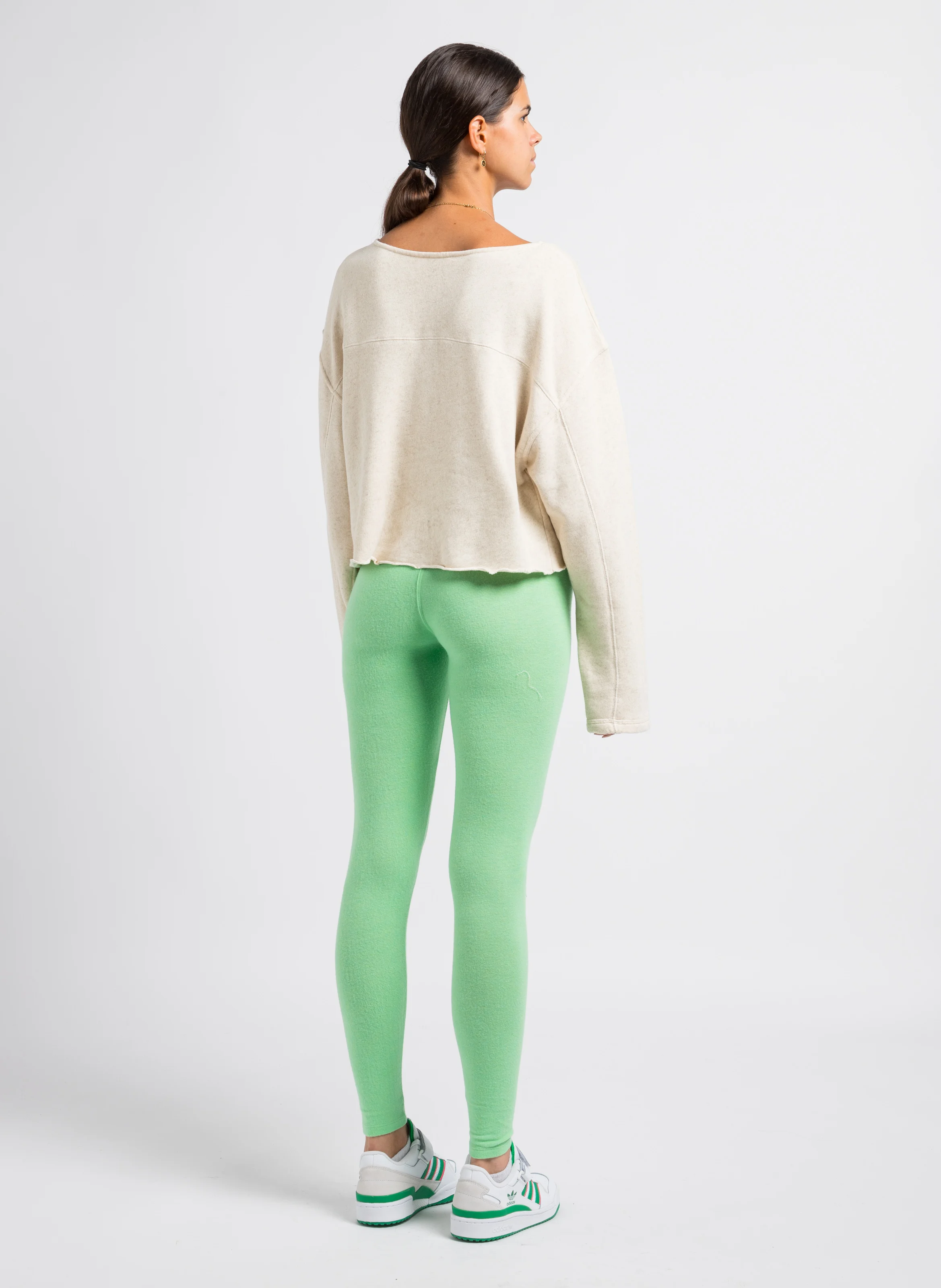 ITONAY - Sweat col bateau en coton bio et lin | Beige