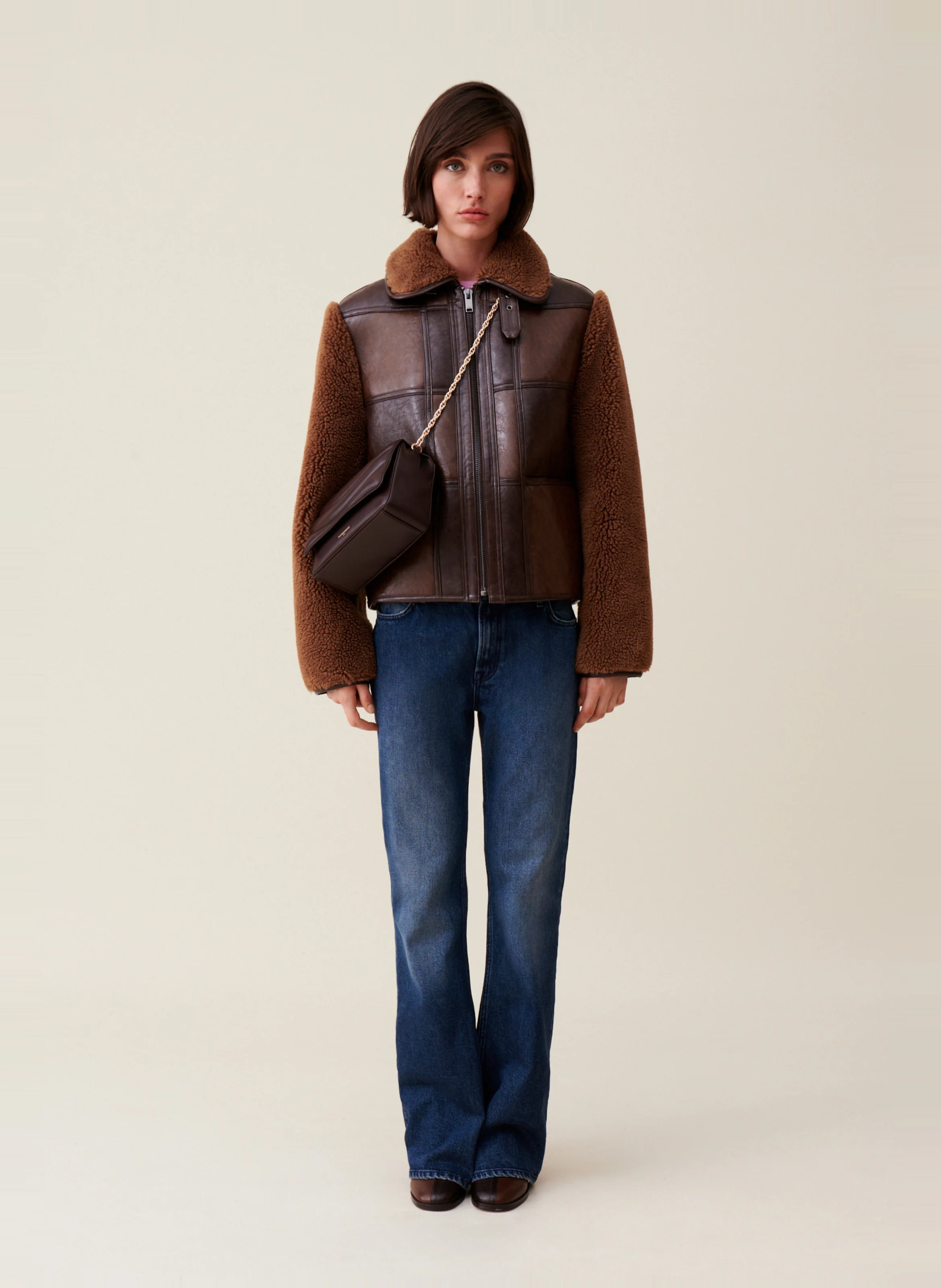 Veste bi-matière courte | Multicolore
