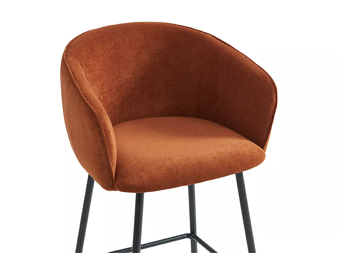 Lot de 2 tabourets en tissu et métal noir - Terracotta - LAZONI de Pascal Morabito