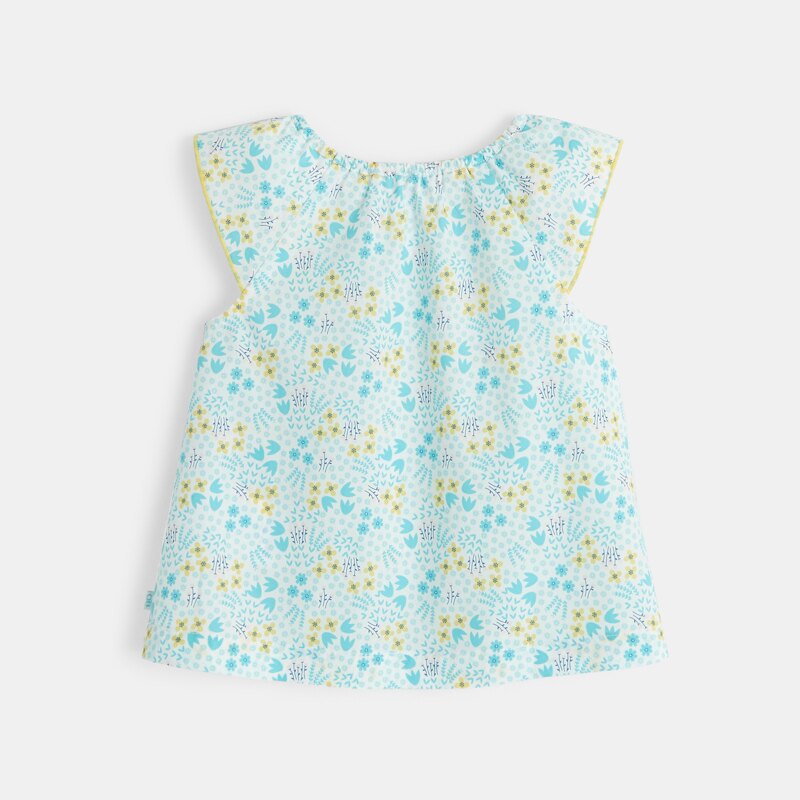 Blouse d'été imprimé floral verte bébé fille Vert