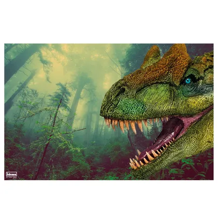 Idena Schreibtischunterlage mit zwei Einstecktaschen, Dinosaurier, FSC Mix, ca. 58,5 x 38,5 cm