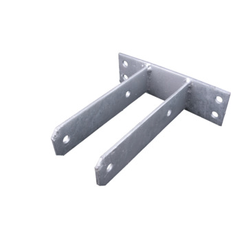 Paalhouder U-model op Plaat Verzinkt 71x200 mm