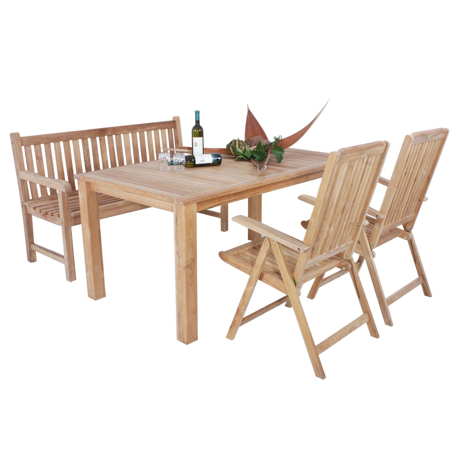 Gartenstuhl SOLO - Teak Massivholz - verstellbar