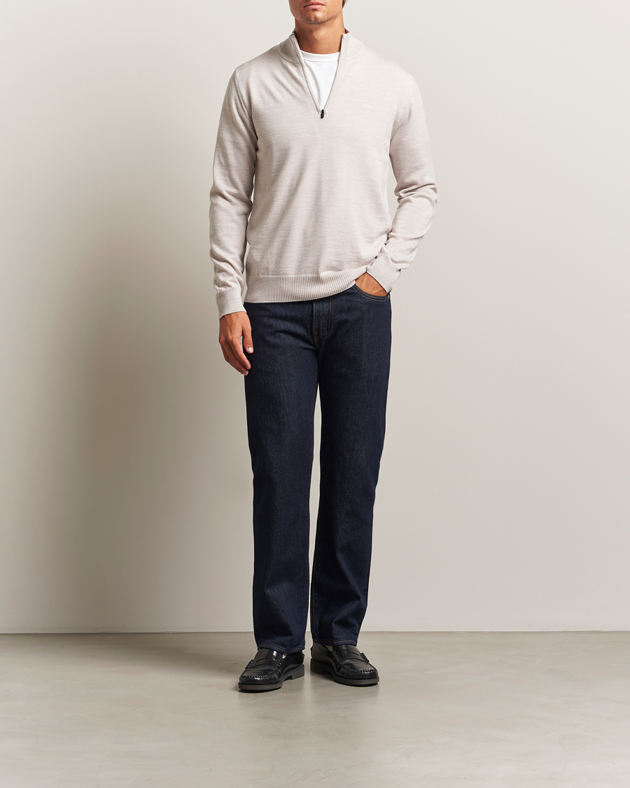 J.Lindeberg Kiyan Merino Half Zip Moonbeam Melange