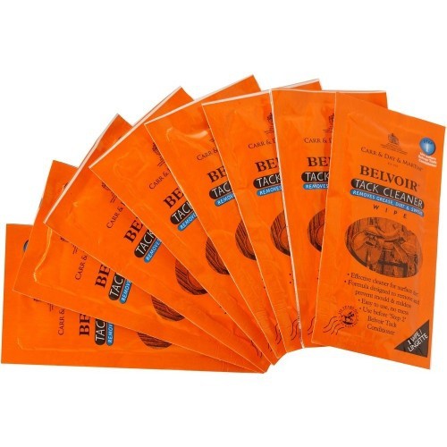 Pacote com 15 lenços de limpeza para arreios.
