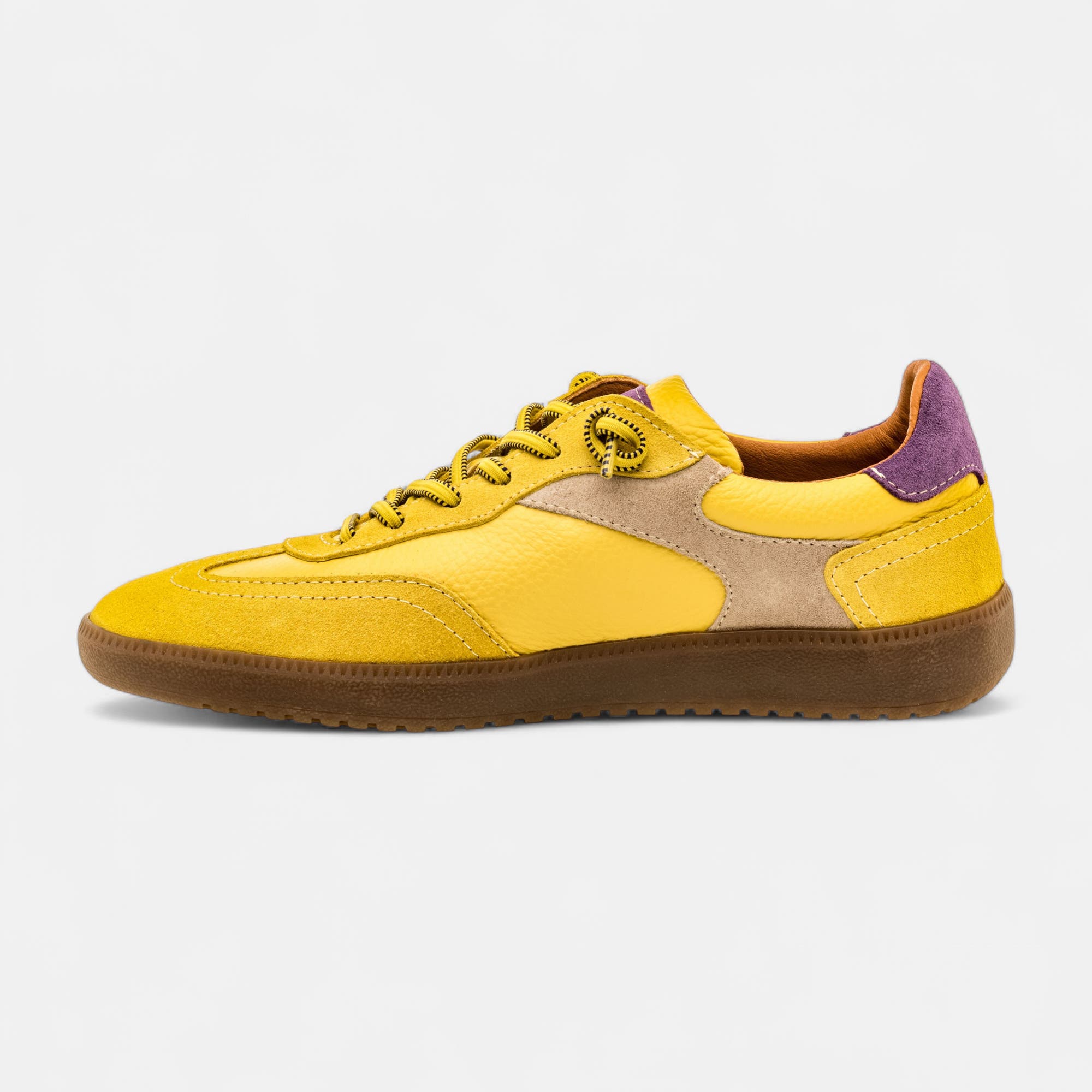 Baskets basses Femme en cuir jaune