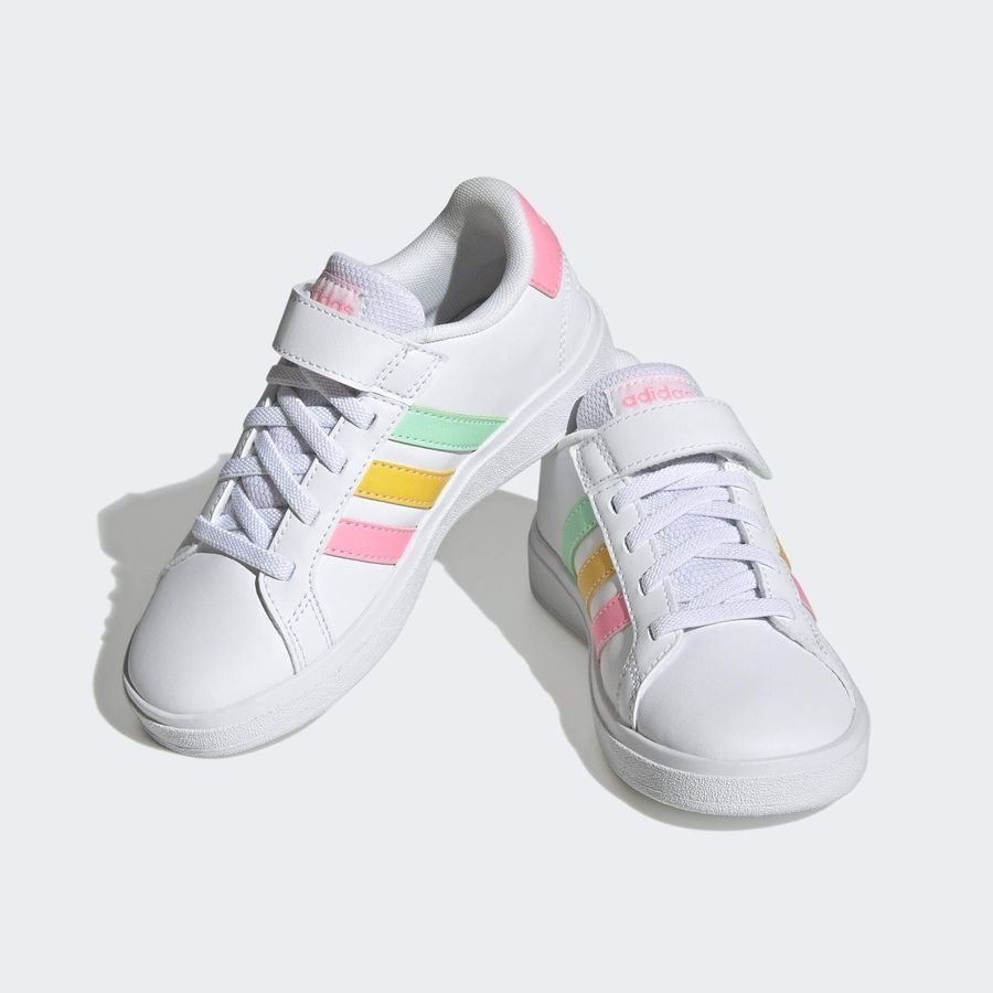 Adidas Chaussure à lacets élastiques et bride sur le dessus Grand Court Court