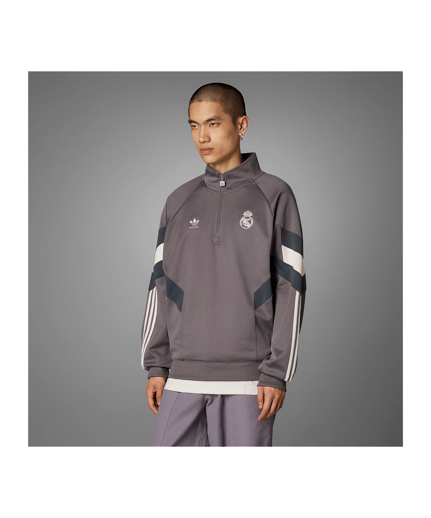 adidas Originals Real Madrid HalfZip Sweatshirt Braun