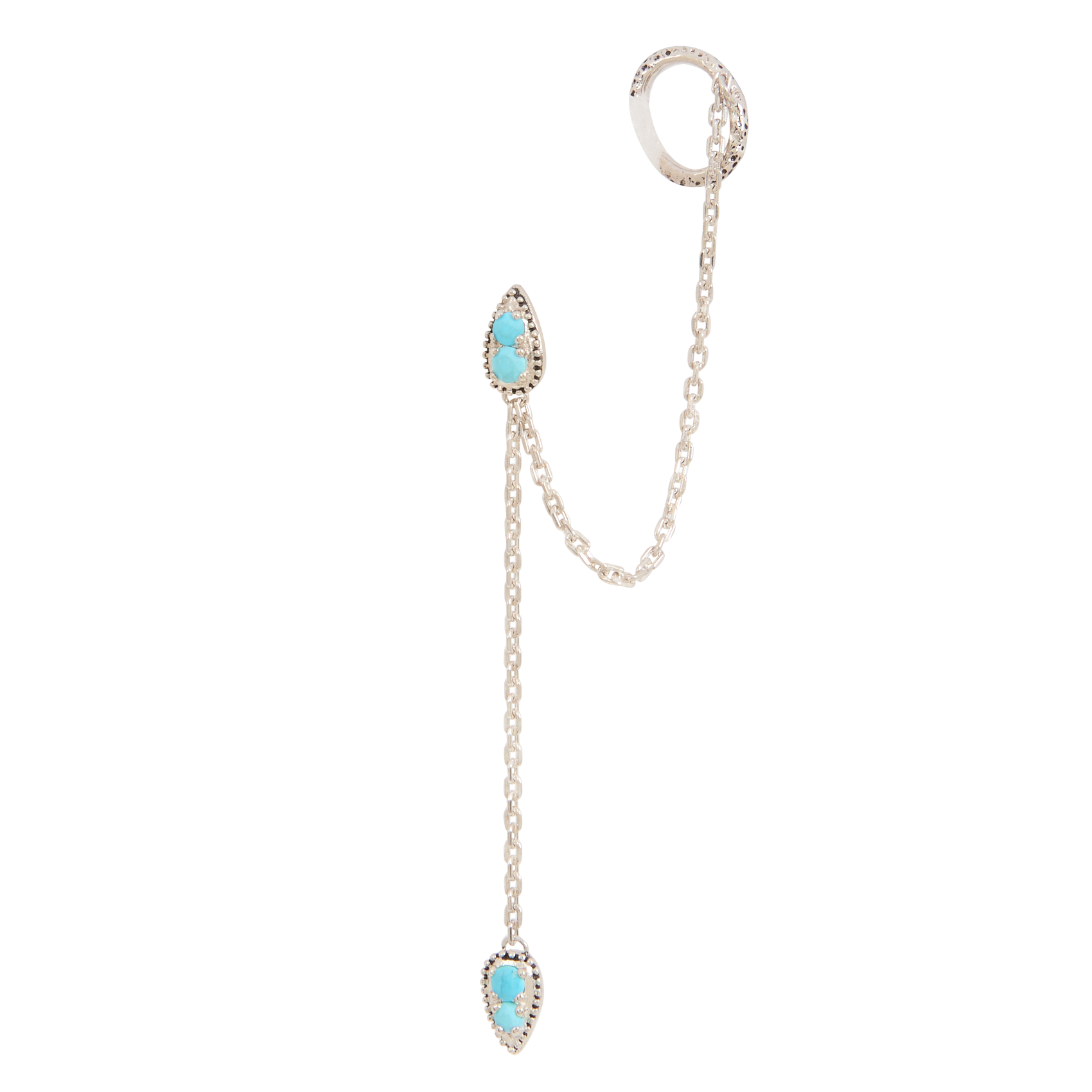 OKAMI - Boucle d'oreille earcuff en argent | Bleu