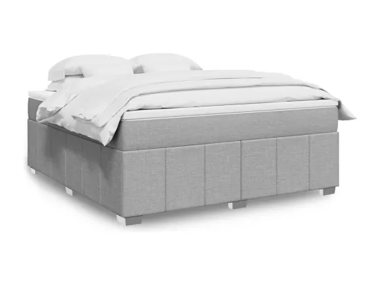 Sommier à lattes de lit avec matelas Gris clair 180x200cm Tissu