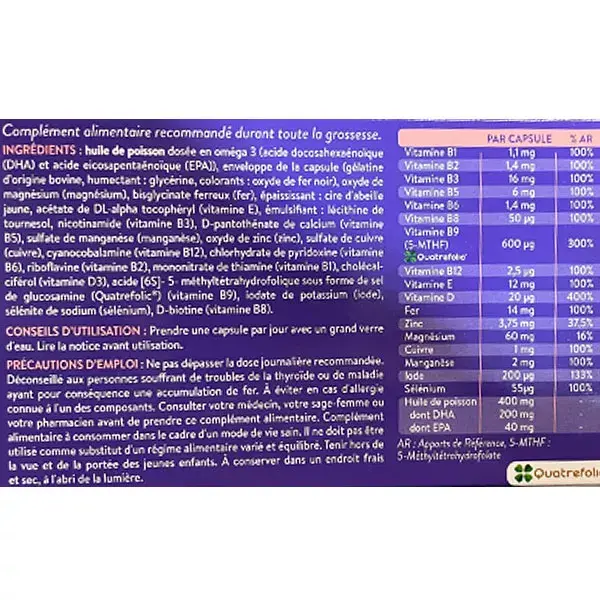 Gynefam Supra Pregnancy, caixa com 90 cápsulas para 3 meses de gravidez.