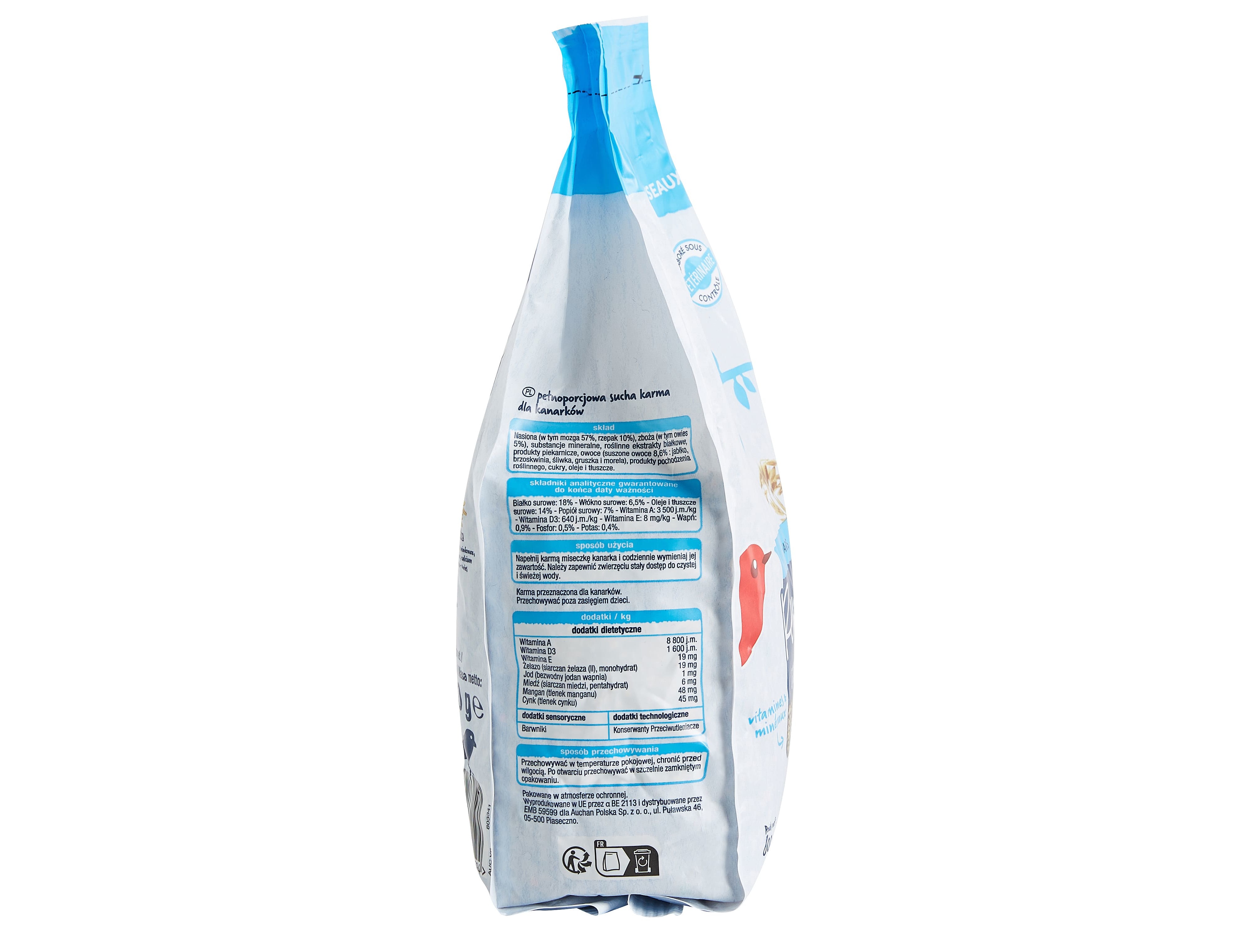 COMIDA PARA CANÁRIOS AUCHAN MENU COMPLETO 800G