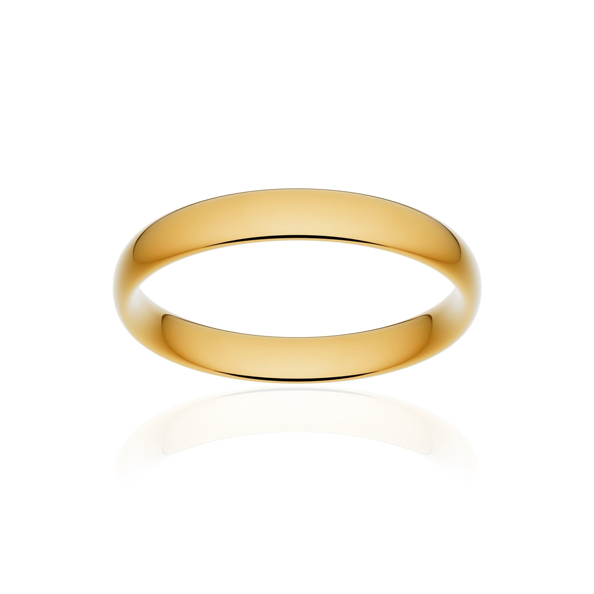 Alliance or 375 jaune poli demi-jonc confort 3,5mm
