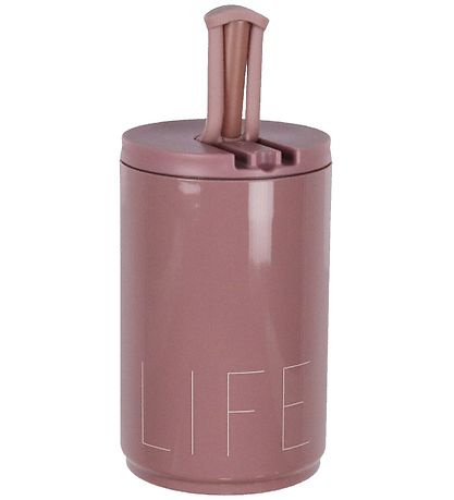 Design Letters Becher m. Strohhalme - To Go - 330ml - Pink m. Te