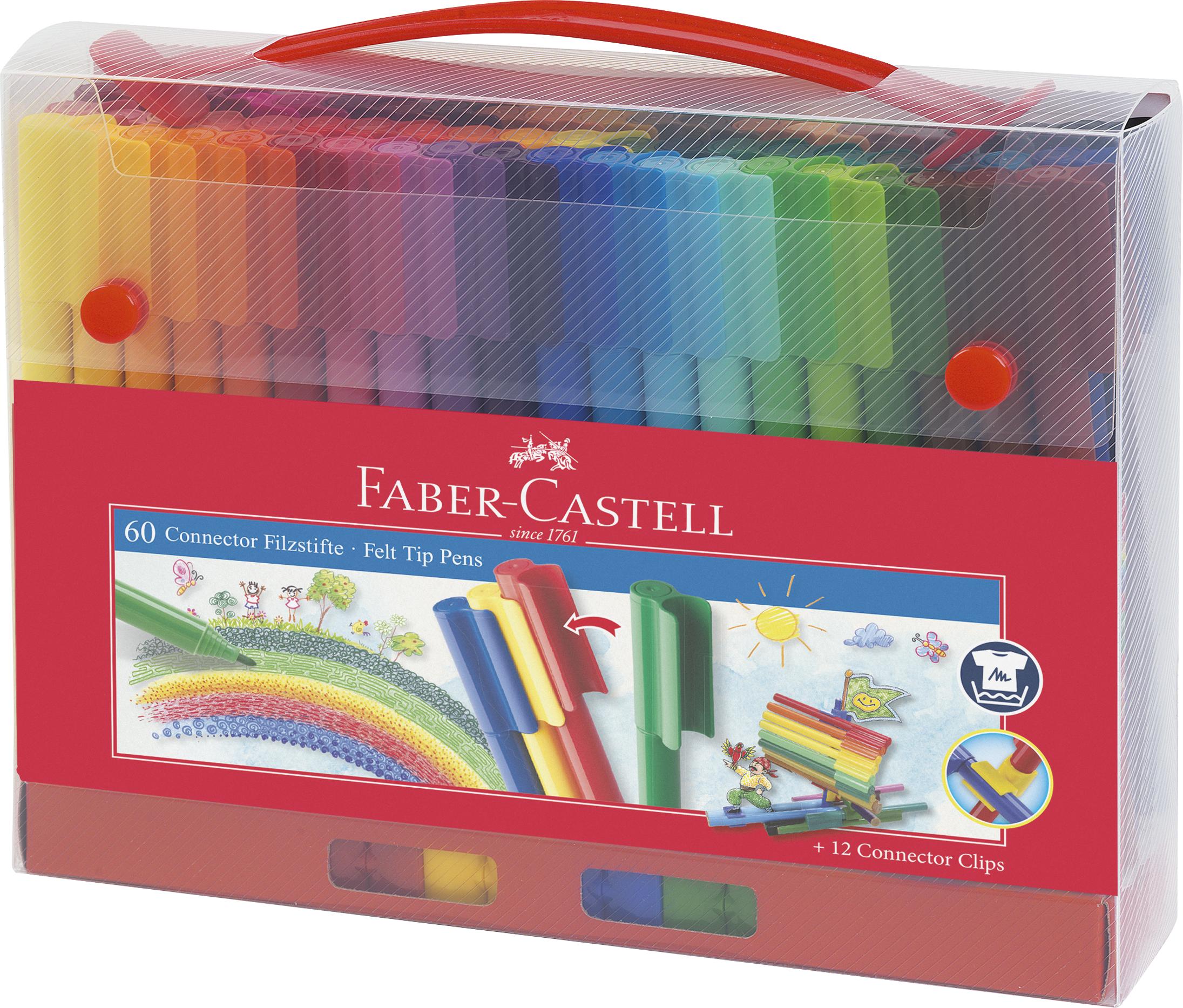 Faber-Castell - Gavesæt Connector felt-tip blyanter (60 stk)