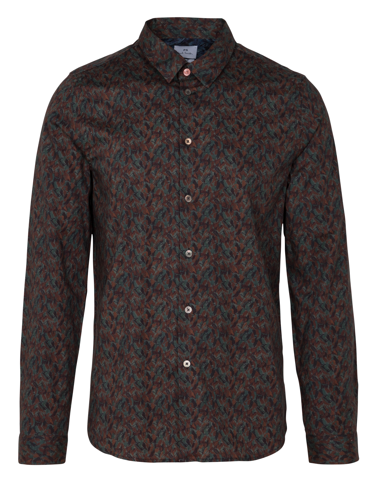 Chemise droit col classique en coton bio imprimé | Gris