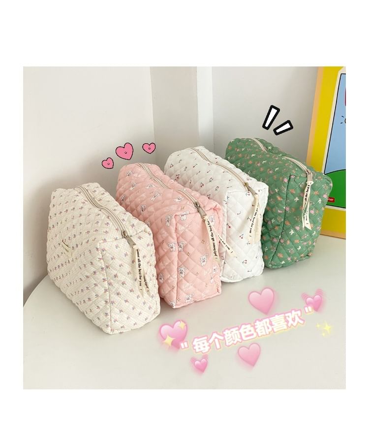 TangTangBags - Gewatteerde make-uptas met bloemenprint