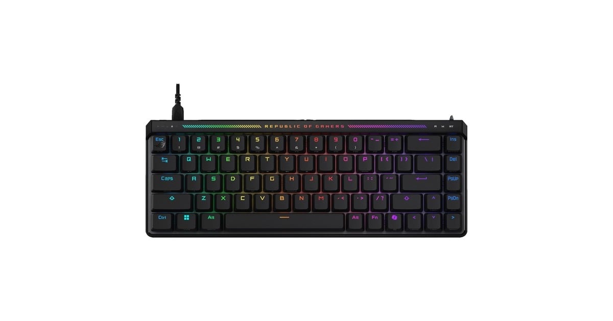 ASUSROG Falchion ACE HFX, gaming toetsenbord  (Zwart, US lay-out, ROG HFX, RGB leds, 65%, PBT Double-shot)