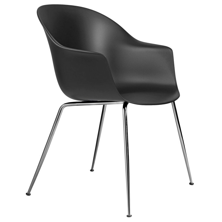 Gubi Bat eetkamerstoel chroom onderstel Black