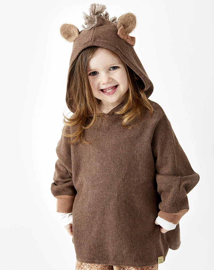 Strick-Kapuzenpullover POPPY in toffee melange