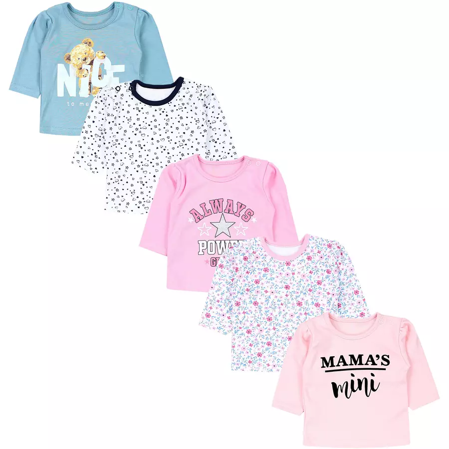 TupTam Baby Mädchen Langarmshirt 5er Set apricot