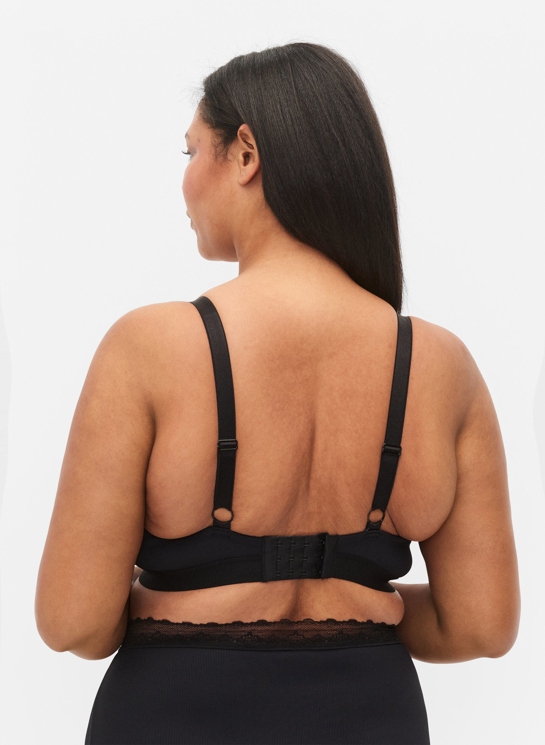 Rib bh med blonder