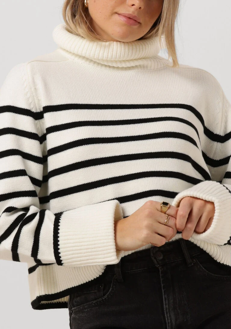 CO\\'COUTURE witte co'couture coltrui mero crop stripe knit