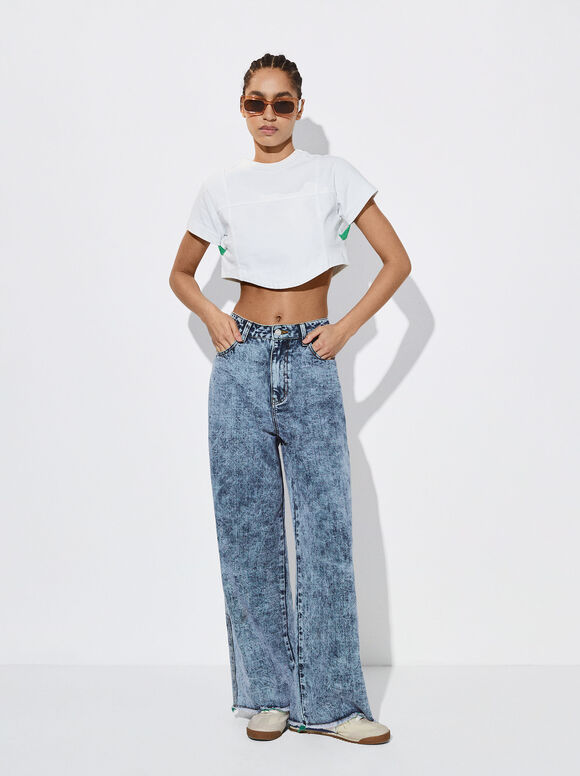 Calça jeans reta - Azul