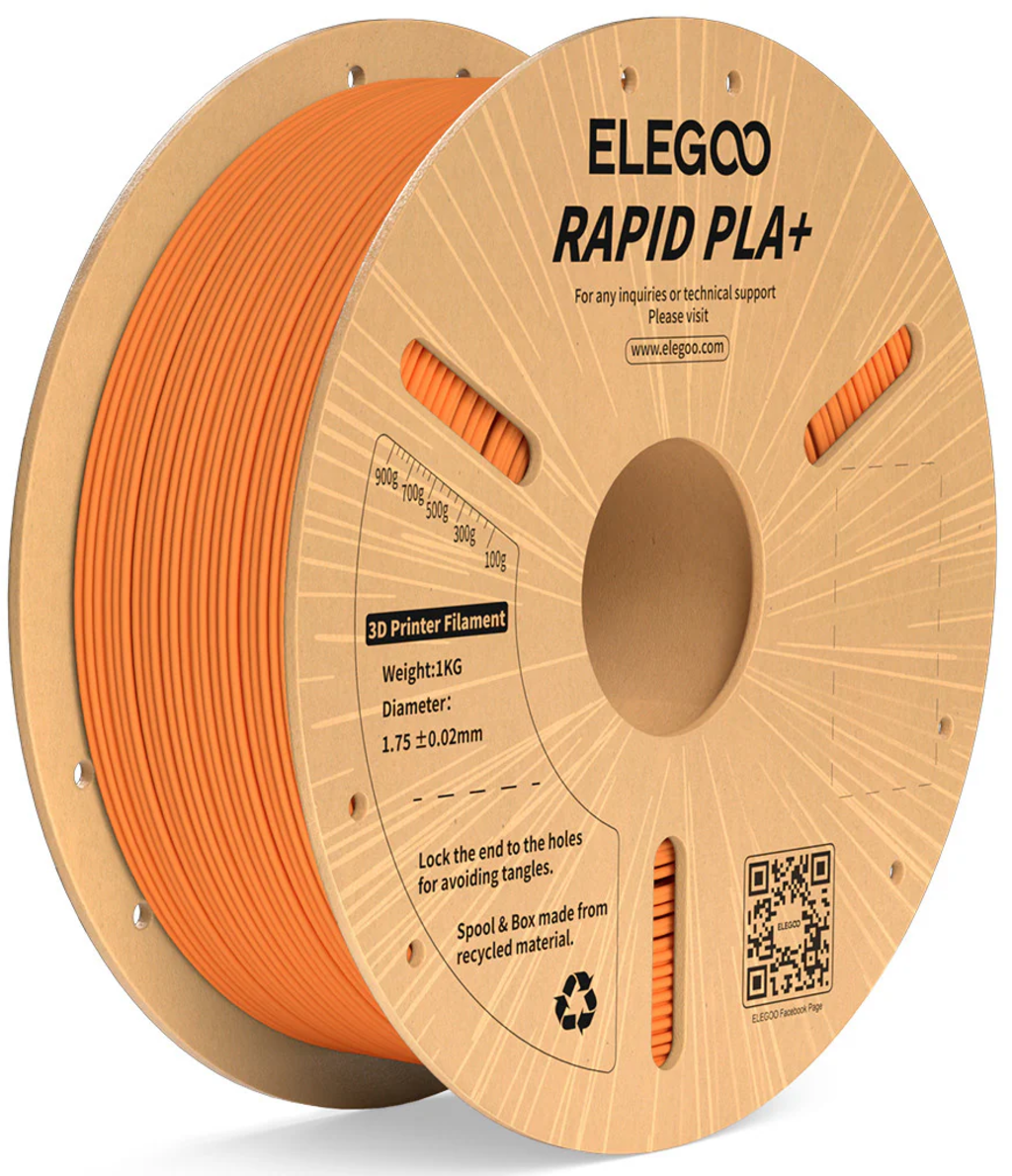 Elegoo  Rapid PLA+ Orange, 1,75 mm / 1000 g    PLA für High Speed Anwendungen in Orange