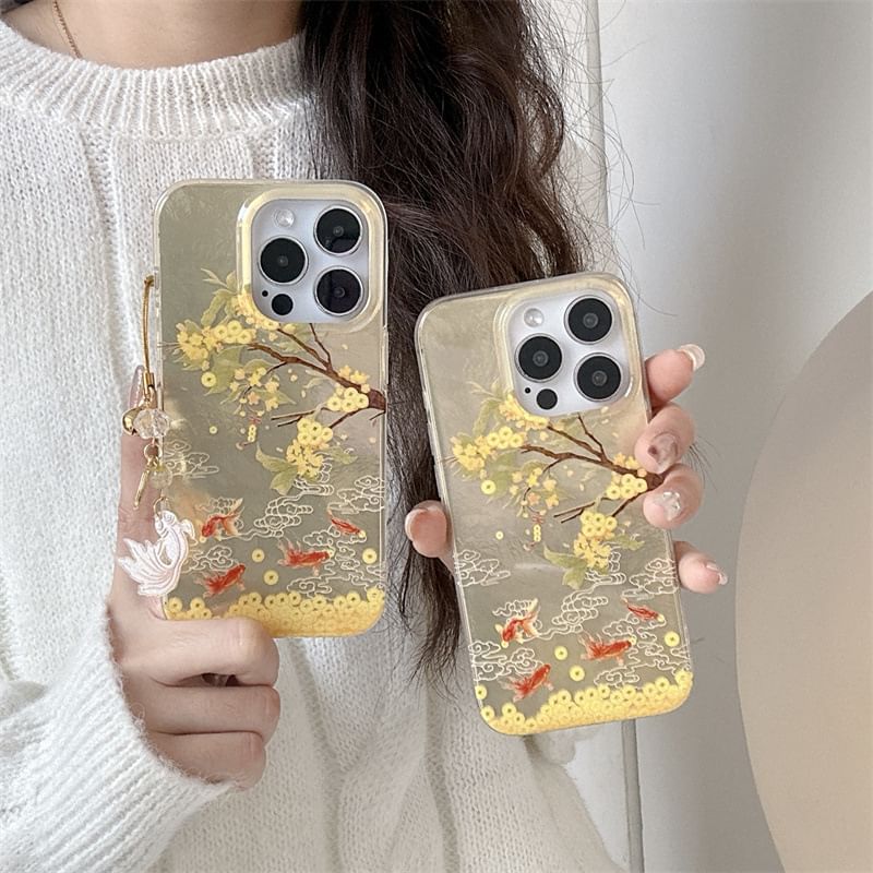 Elliure - Carp Fish Tree telefoonhoesje / bandje / set - iPhone 16 Pro Max / 16 Pro / 16 Plus / 16 / 15 Pro Max / 15 Pro / 15 Plus / 15 / 14 Pro Max / 14 Pro / 14 Plus / 14 / 13 Pro Max / 13 Pro / 13 / 13 Mini