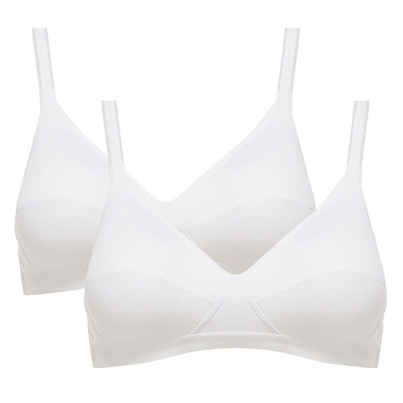 Playtex 2 Soutiens-gorge sans armatures Basic Microfibre Support blancs